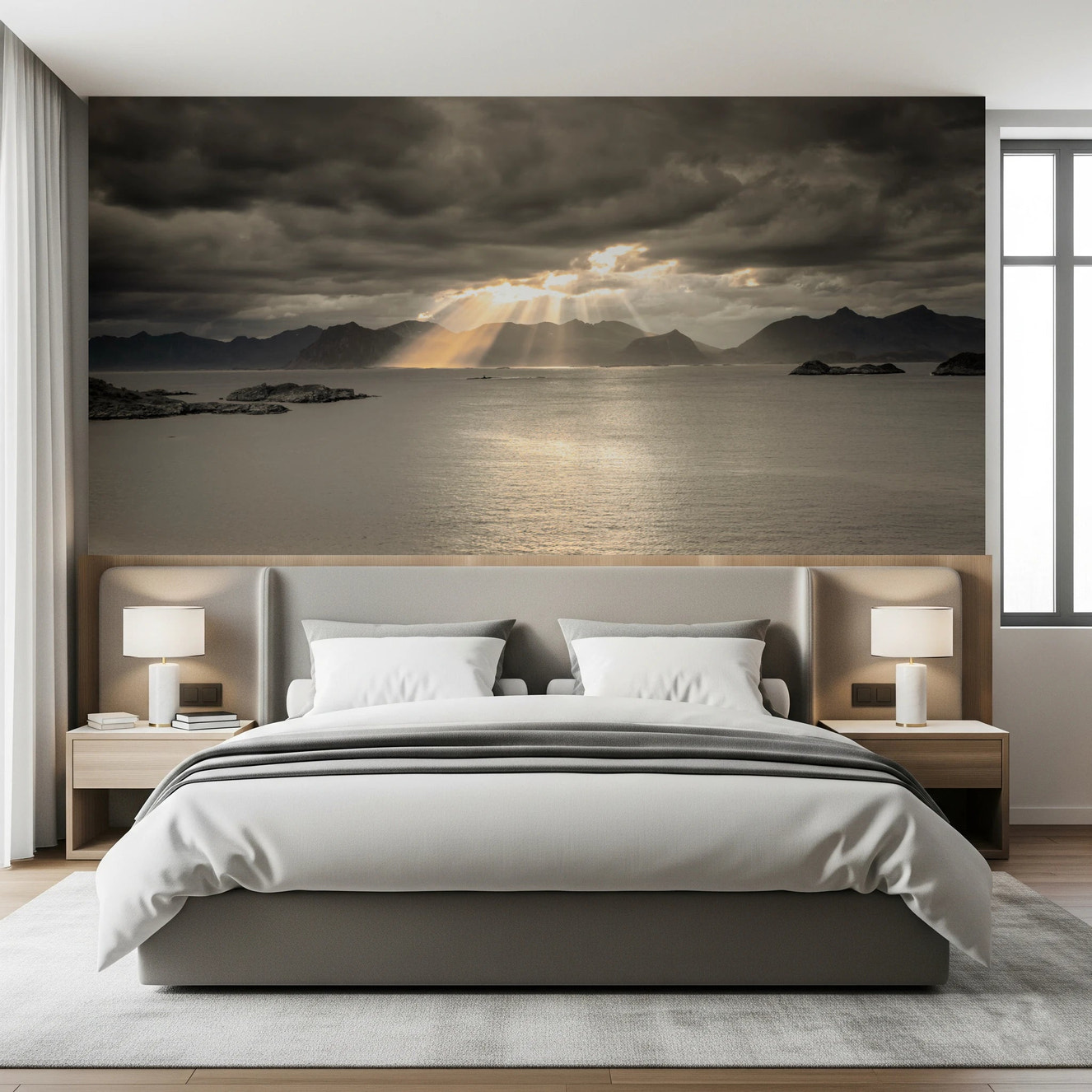 Sunset of Norwegian Fjord Wall Mural