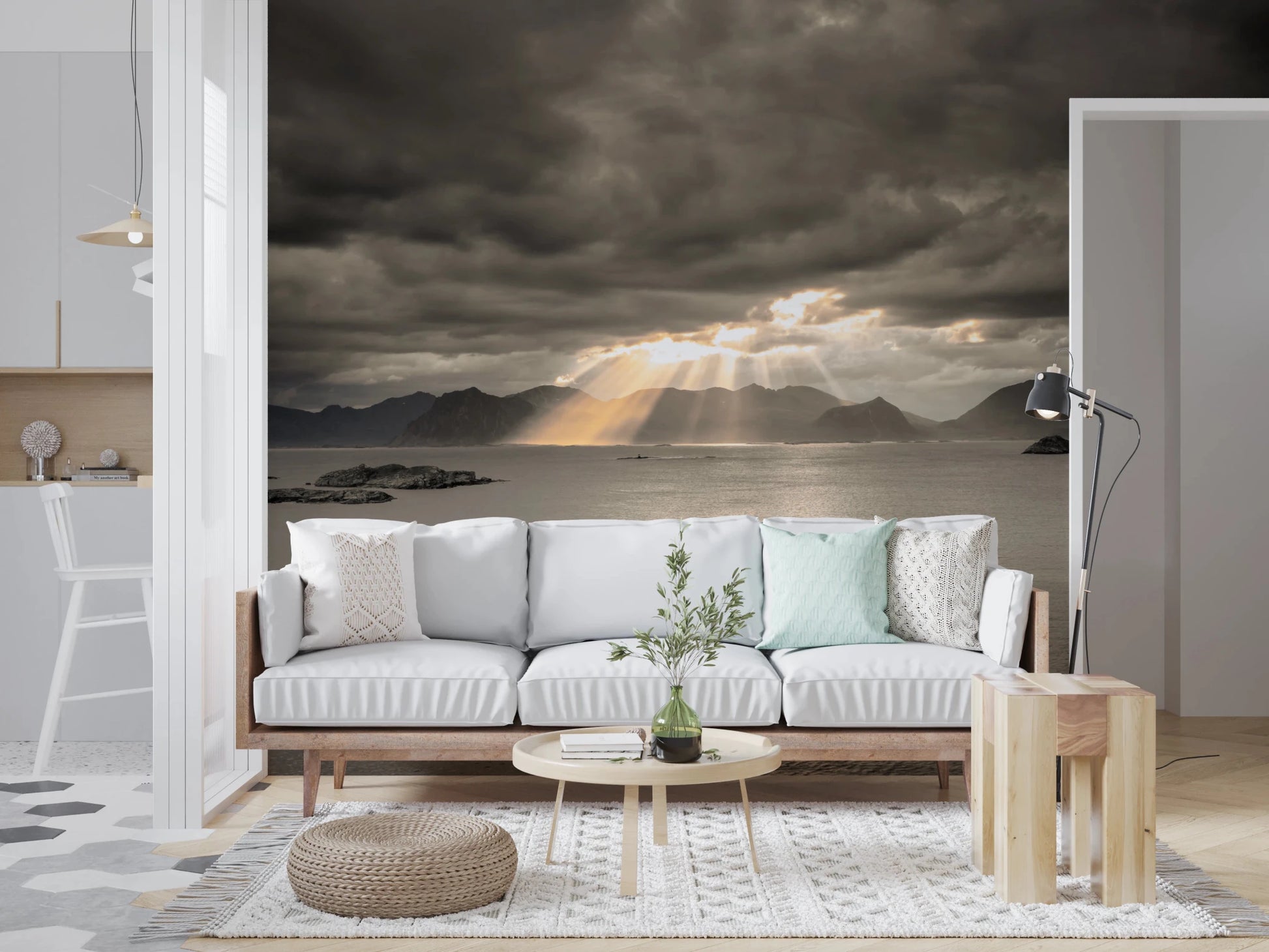 Sunset of Norwegian Fjord Wall Mural