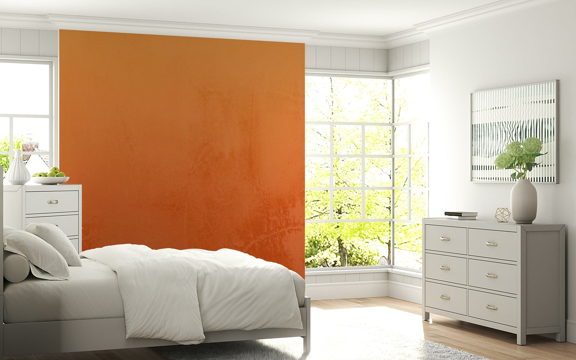Fiery wall mural for interior spaces, inspired Sunset hues.