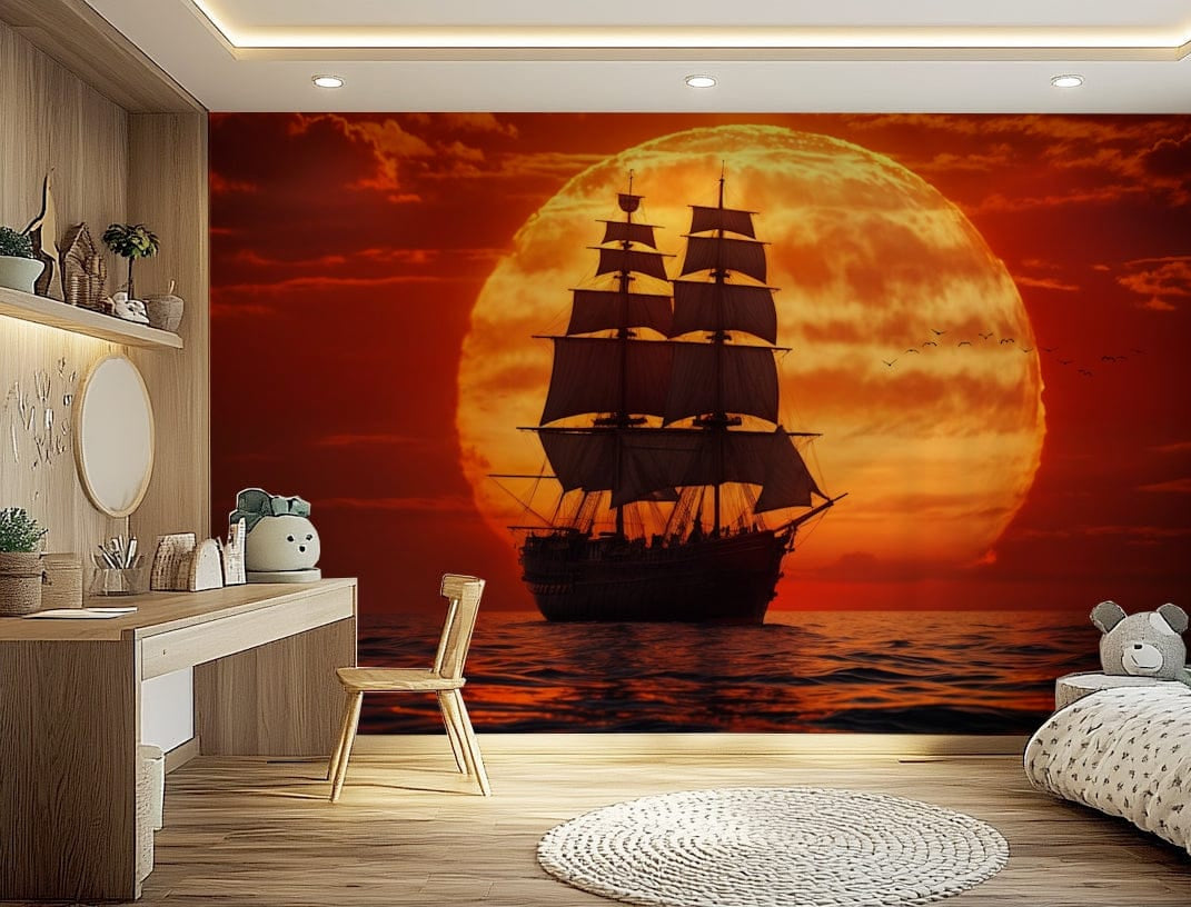 The wallpaper for walls being admired in a home.