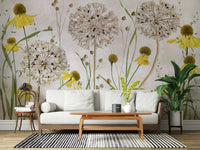 A classic floral wallpaper for walls with a vibrant theme.

