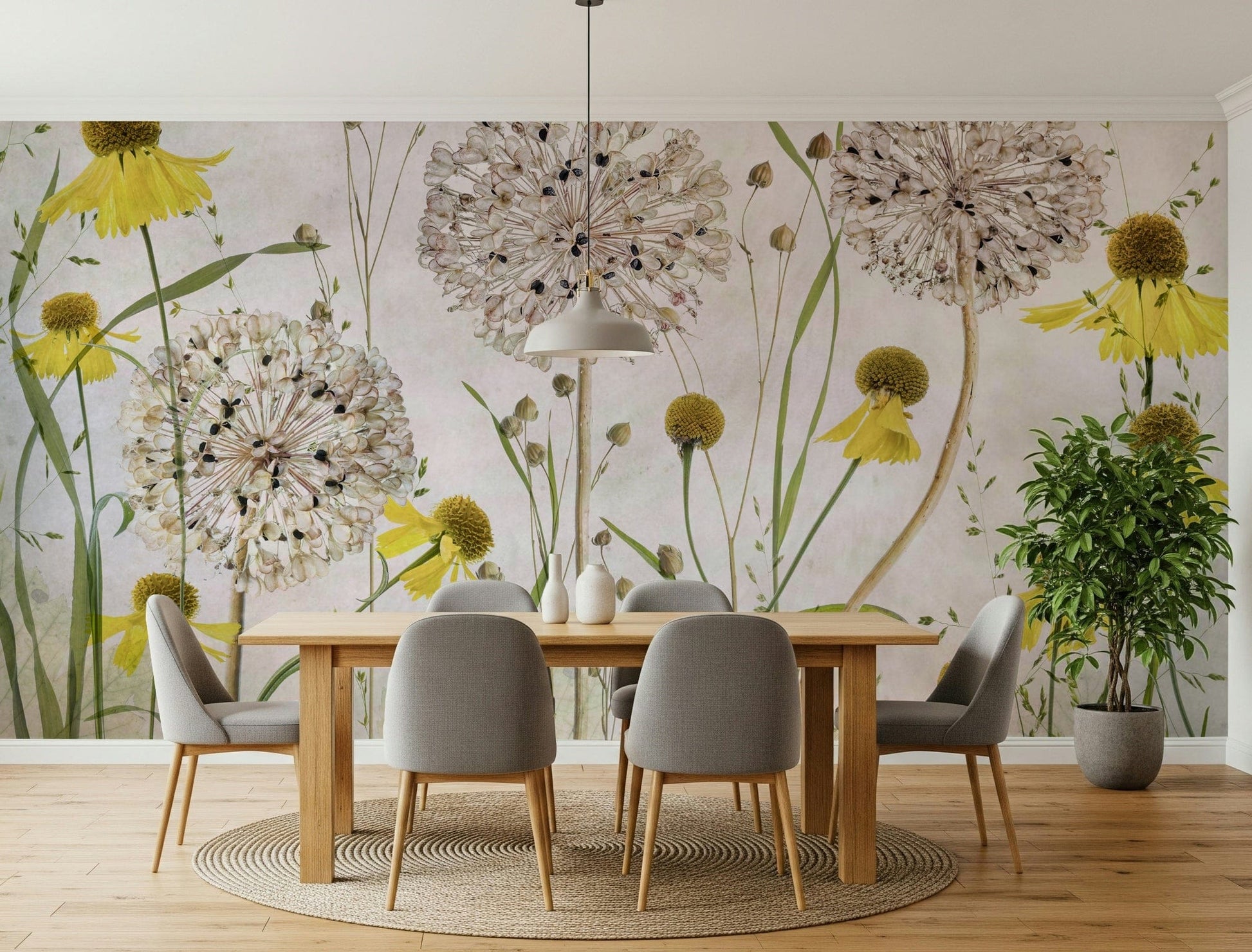 A serene vibrant flower wall mural for your decor.


