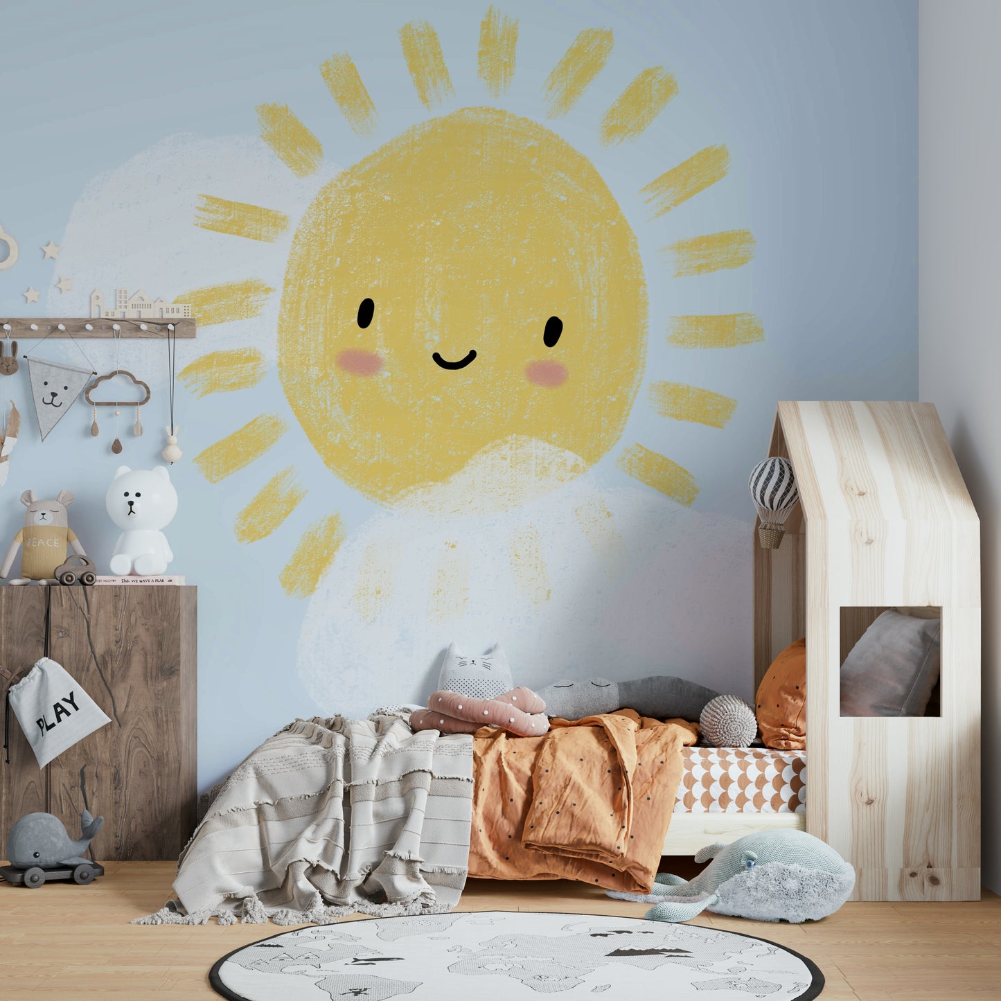 Sunshine sky theme wallpaper for walls

