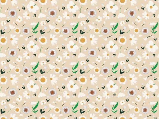 Marigold and Dandelion Pearl Wallpaper
