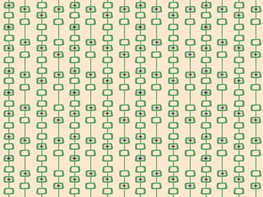 Grüne Leinen Mitte des Jahrhunderts Atomkugeln Tapete