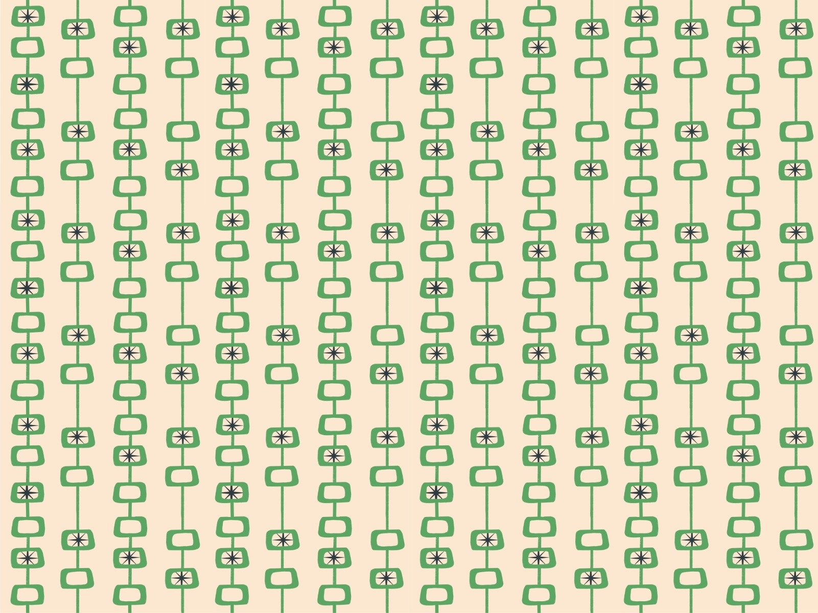 Grüne Leinen Mitte des Jahrhunderts Atomkugeln Tapete