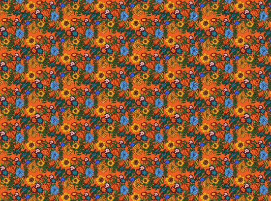 Retro 60. kwiatowe pomarańczowe tapety