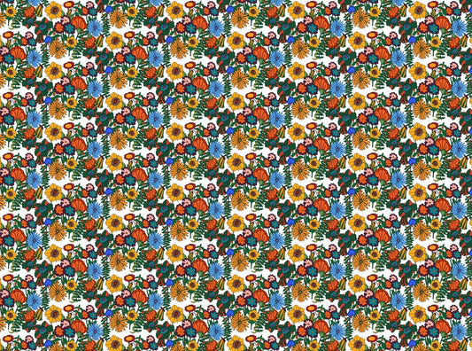 Retro 60'erne blomster hvid baggrund tapet