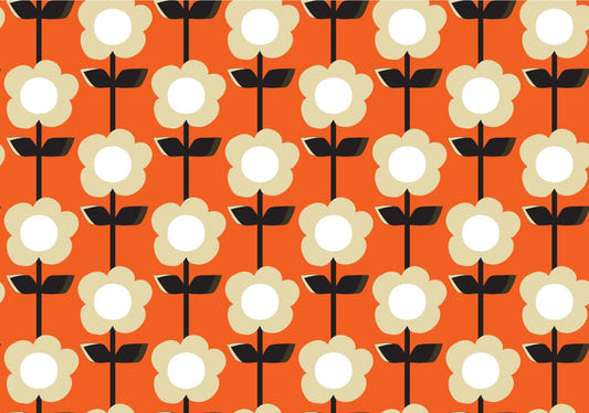 Papier peint orange rétro