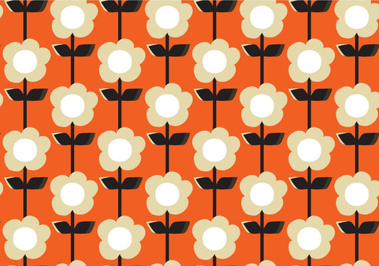 Papier peint orange rétro