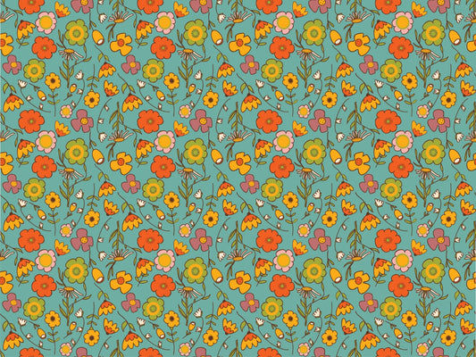 Vintage Wild Floral Blue Wallpaper for Walls