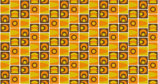 70s Cube Geo Brown Wallpaper