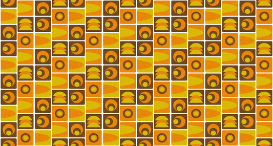 70s Cube Geo Brown Wallpaper