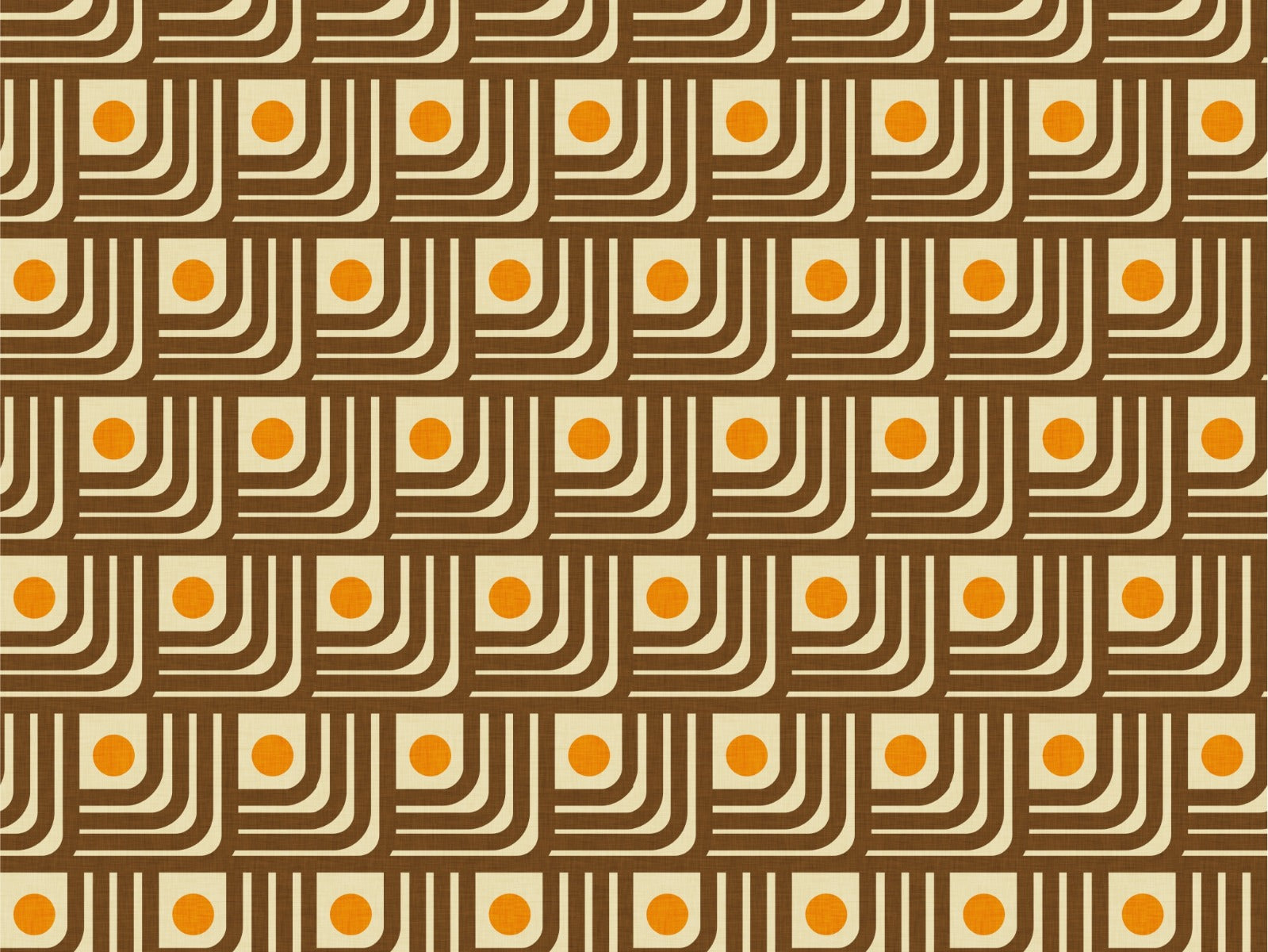 70'erne kurvelinjer brun orange tapet