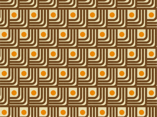 Lignes de courbe des années 70 Fond d'écran orange marron