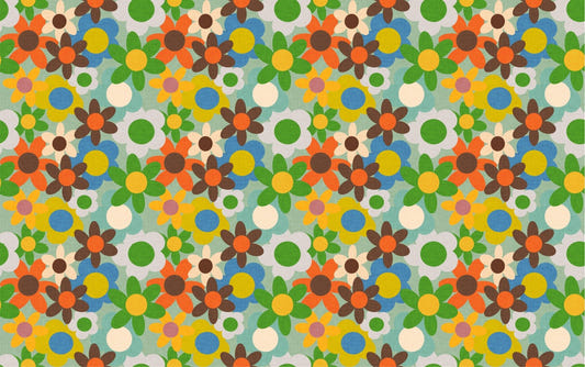 Carta da parati colorata di vecchi fiori del design