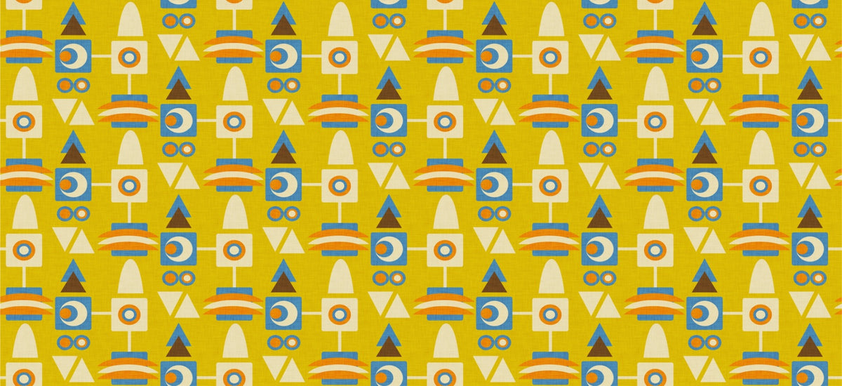 Sfondo giallo geometrico di avocado geometrico in your room — zoomed