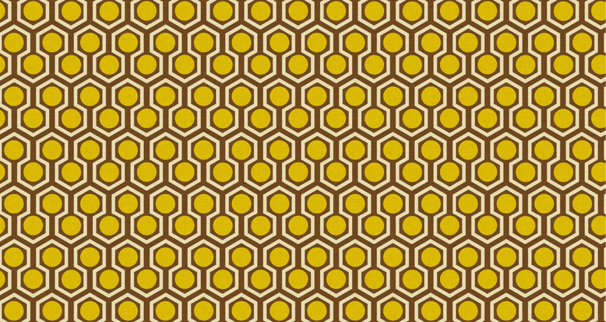 1970er Jahre Hex Punkt Brown Farb Tapete in your room — zoomed