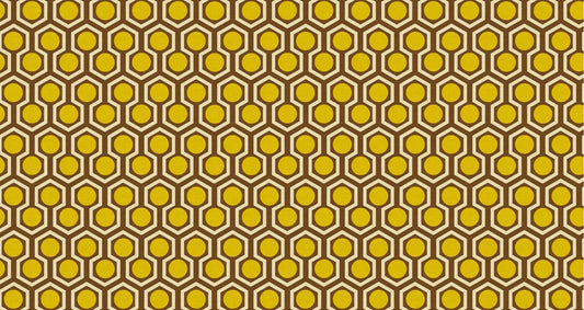 1970'erne hex dot brun farve tapet