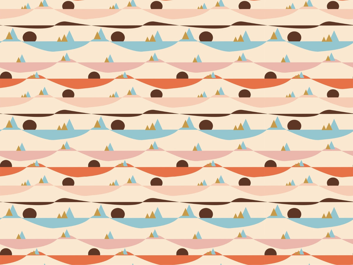Apricity Landspace Repeat Pattern Wallpaper in your room — zoomed
