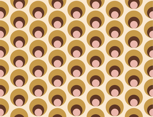 Retro prikker abricitet beige tapet