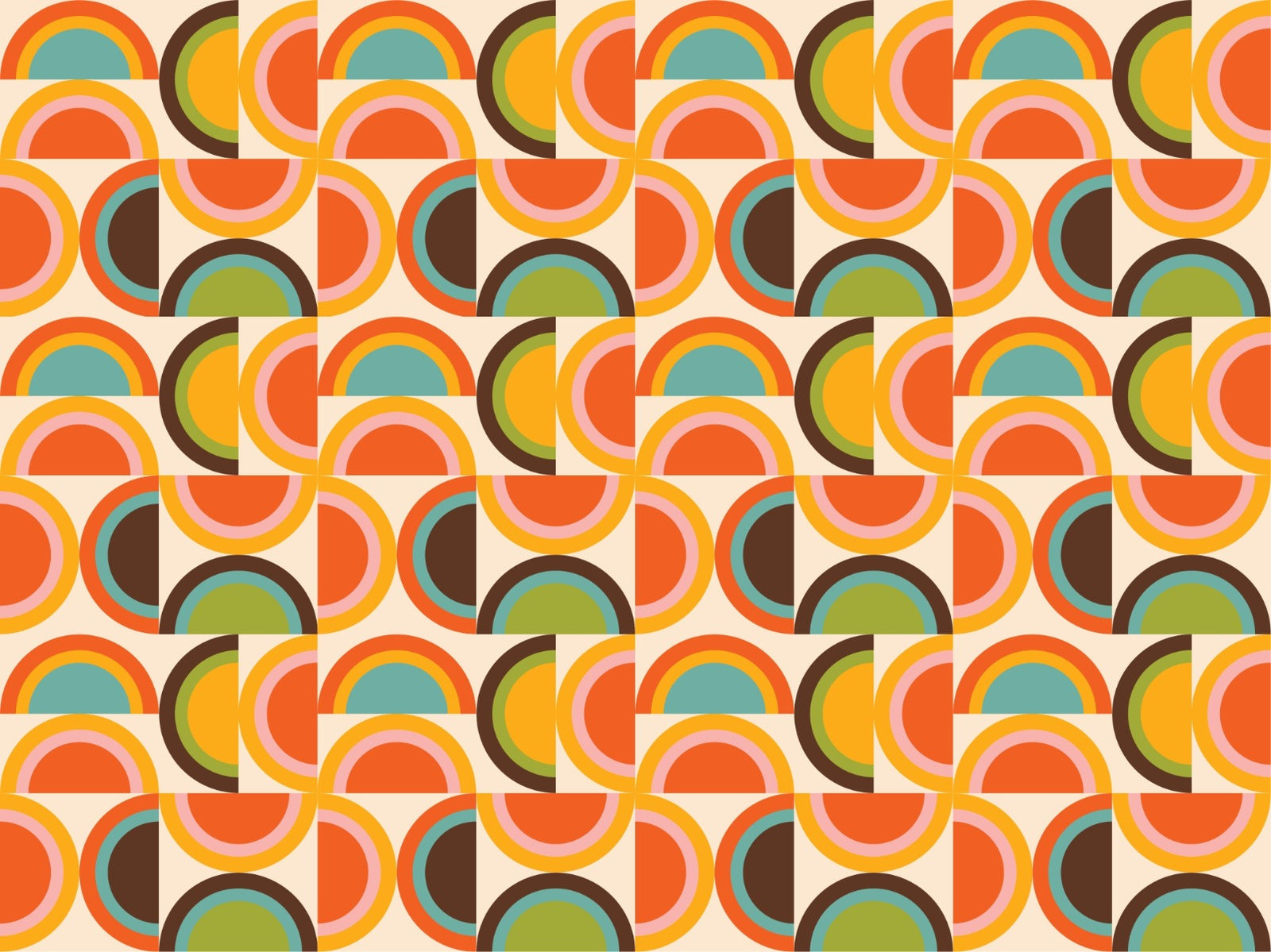 Bauhaus Geometrische Boho -Muster Wallpaper