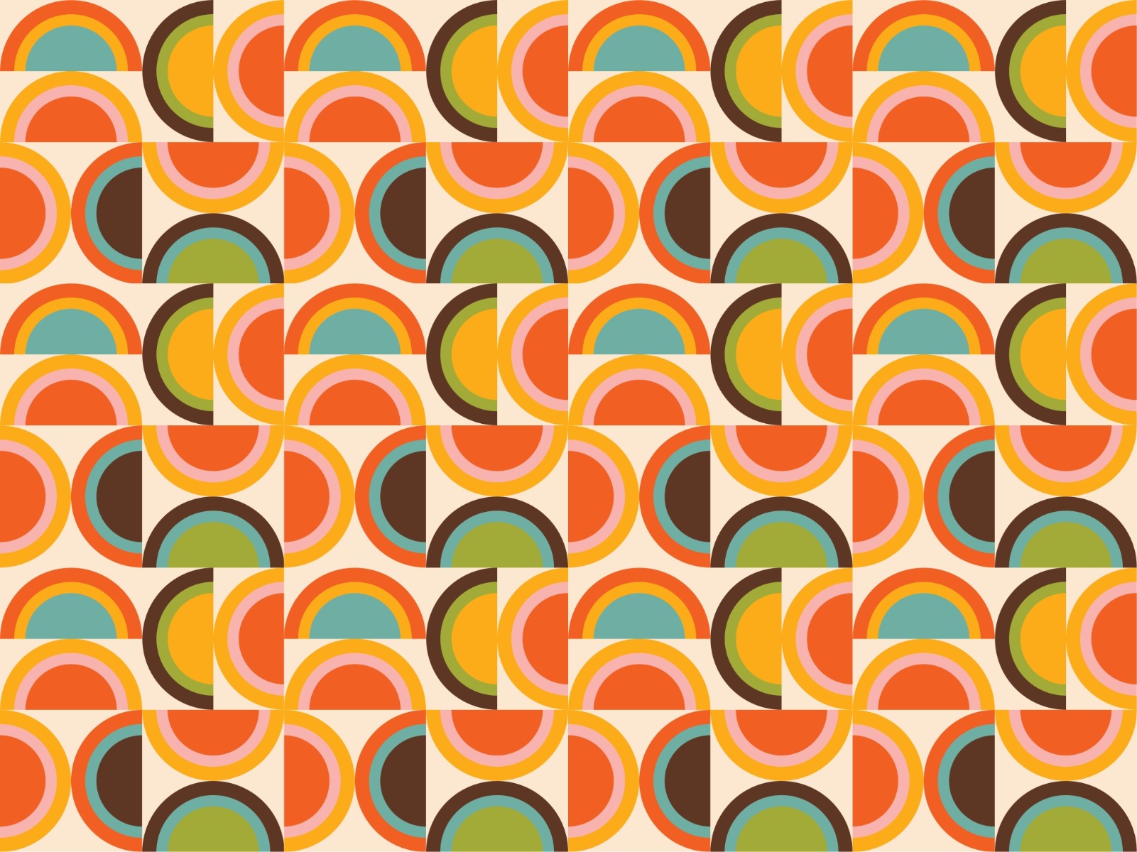 Bauhaus Geometrische Boho -Muster Wallpaper in your room — zoomed