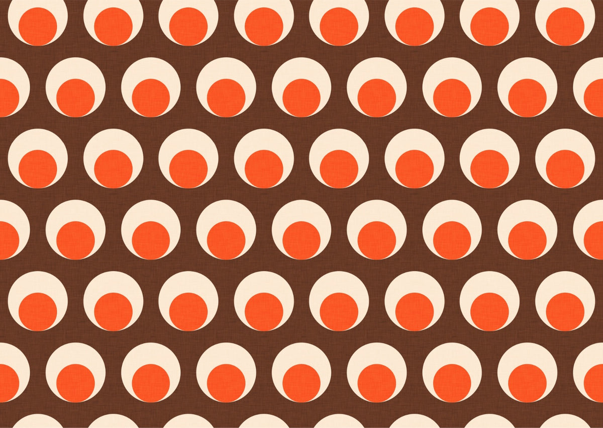 Klassische Mid Mod Dot Eye Braun Tapete in your room — zoomed