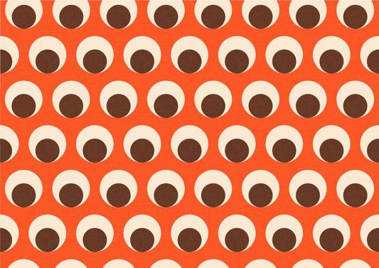 Klassische Mid Mod Dot Eye Orange Tapete
