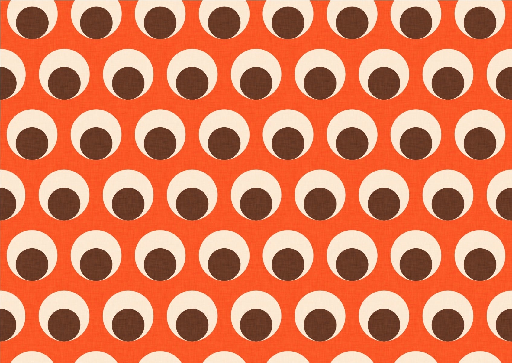 Klassisk Mid Mod Dot Eye Orange tapet in your room — zoomed