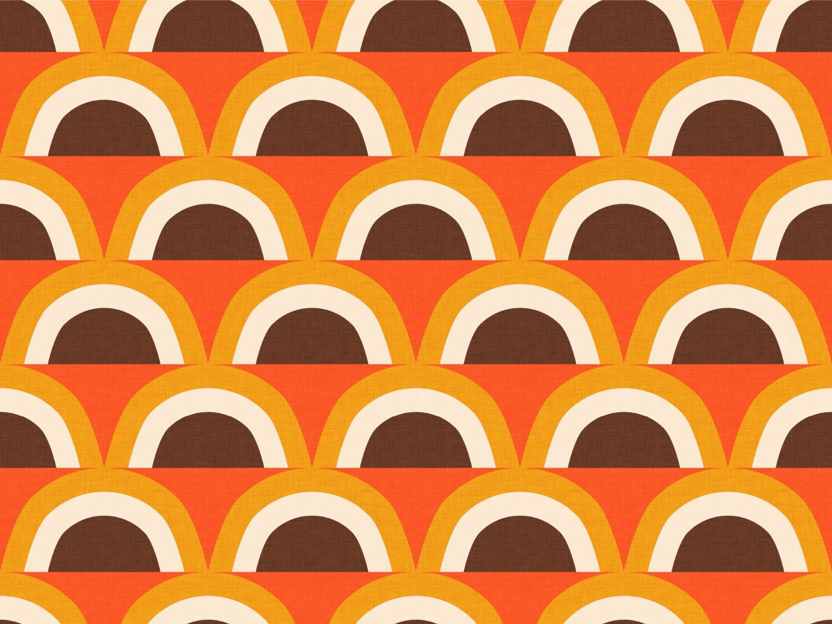Classic Mid Mod Boho Orange Wallpaper