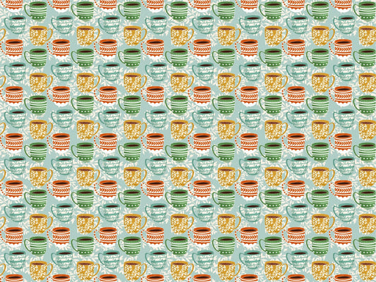 Süße Kaffeetasse blaue Farbwallpaper