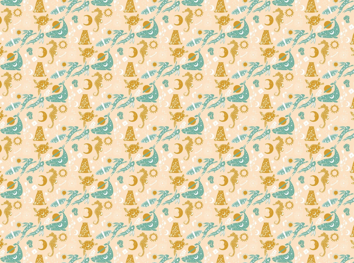 Dream Night Pink Yellow Animals With Flower Wallpaper in your room — zoomed