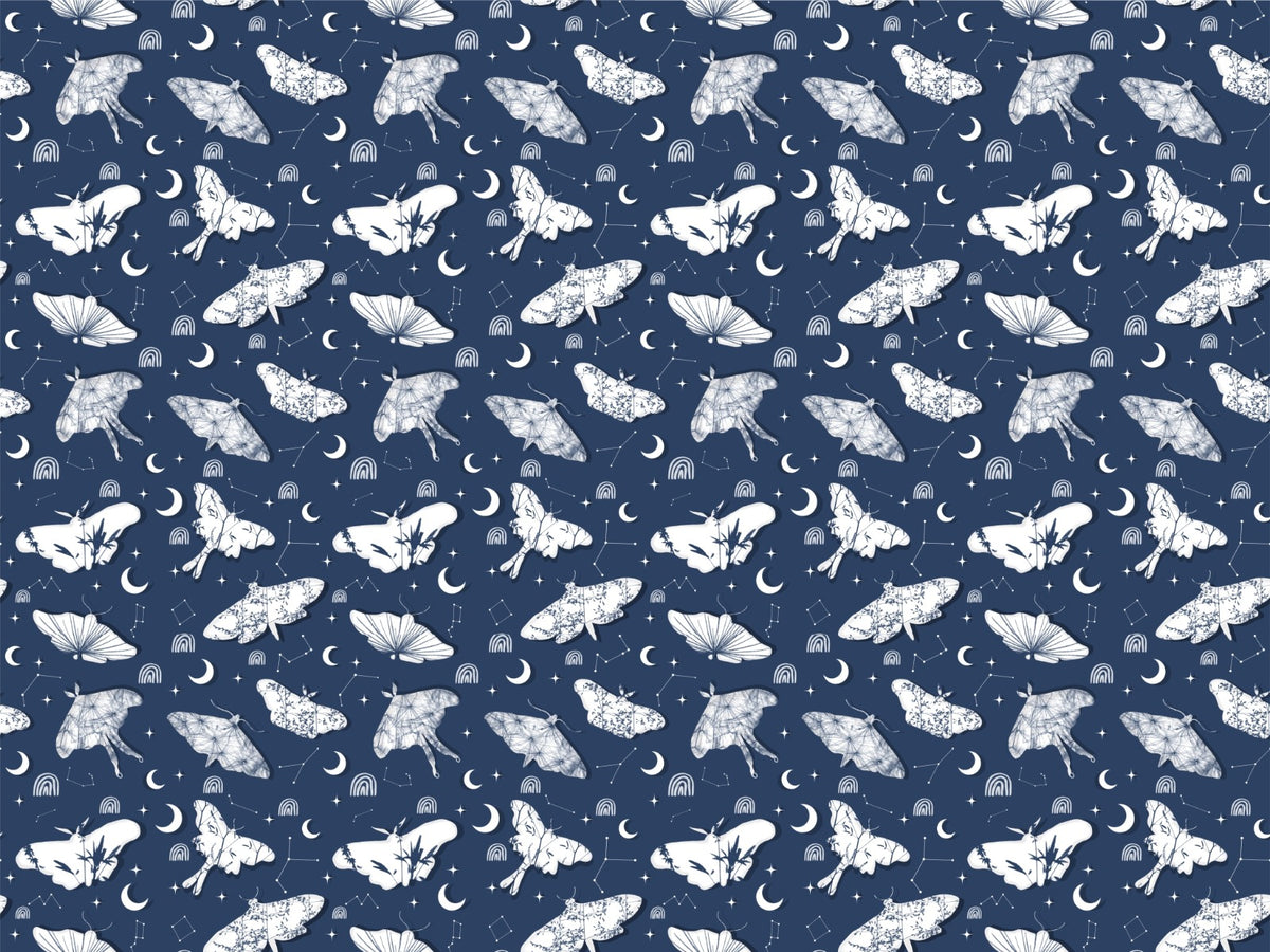 Dreamy Shibori Floral Butterflies and Stars Wallpaper in your room — zoomed
