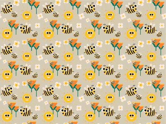 Happy Bees and Sunshine Wallpaper