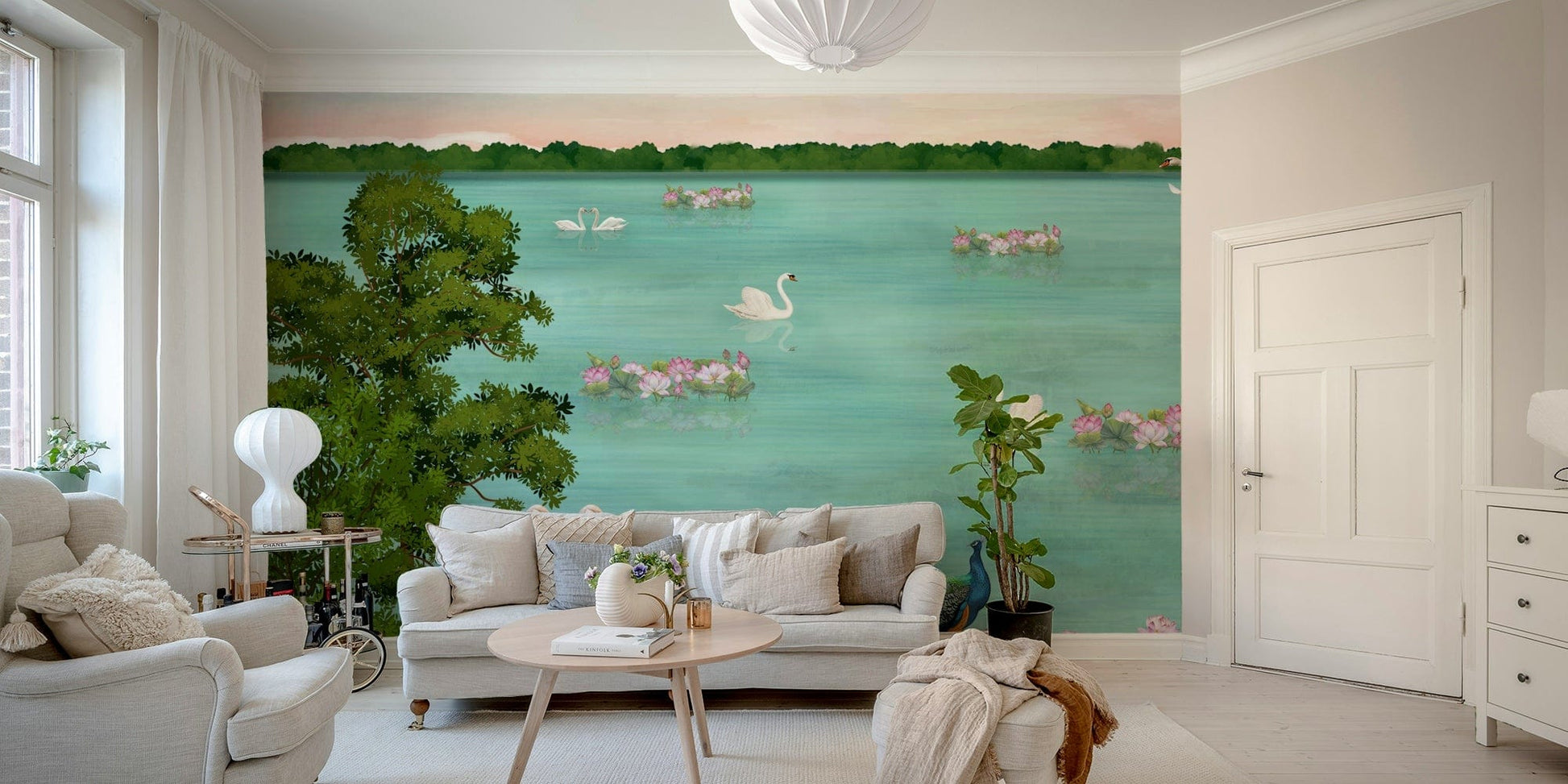 The design feels peaceful and playful.

