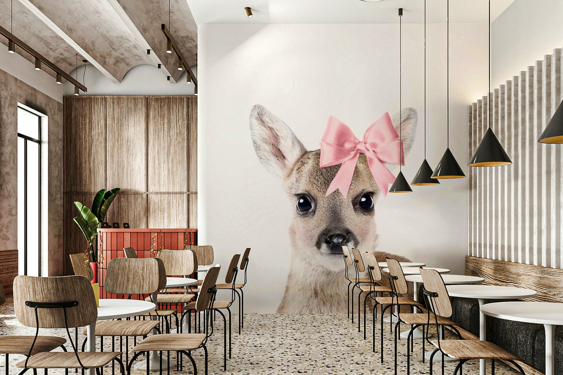 Baby fawn wall art for cozy forest-themed room

