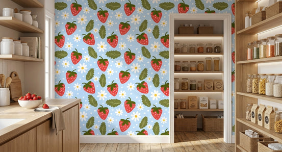 Sweet Berry Bloom Wallpaper⁠ for pantry