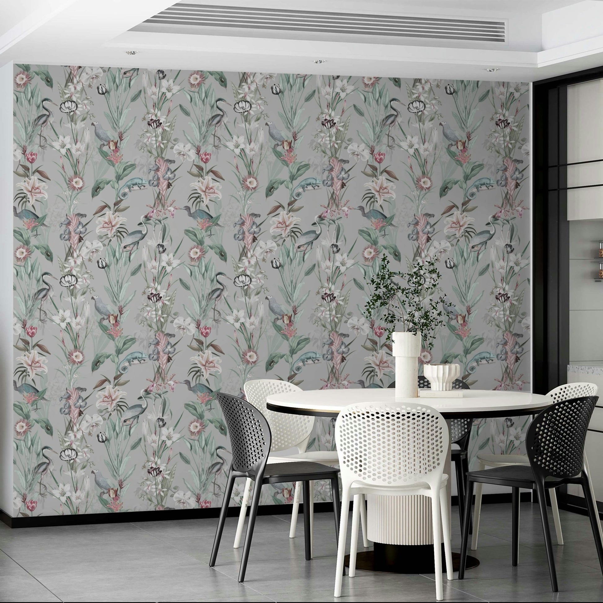 Contemporary pastel mural with dreamy pattern

