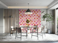 Flirty pink lips wallpaper on a clean white or pale backdrop.

