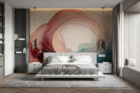 Soft hues and dreamlike clouds framing the Sweet Sleep Portal mural.

