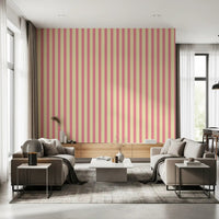 Sweet Stripes peel and stick wallpaper in vibrant multicolor stripes for living room
