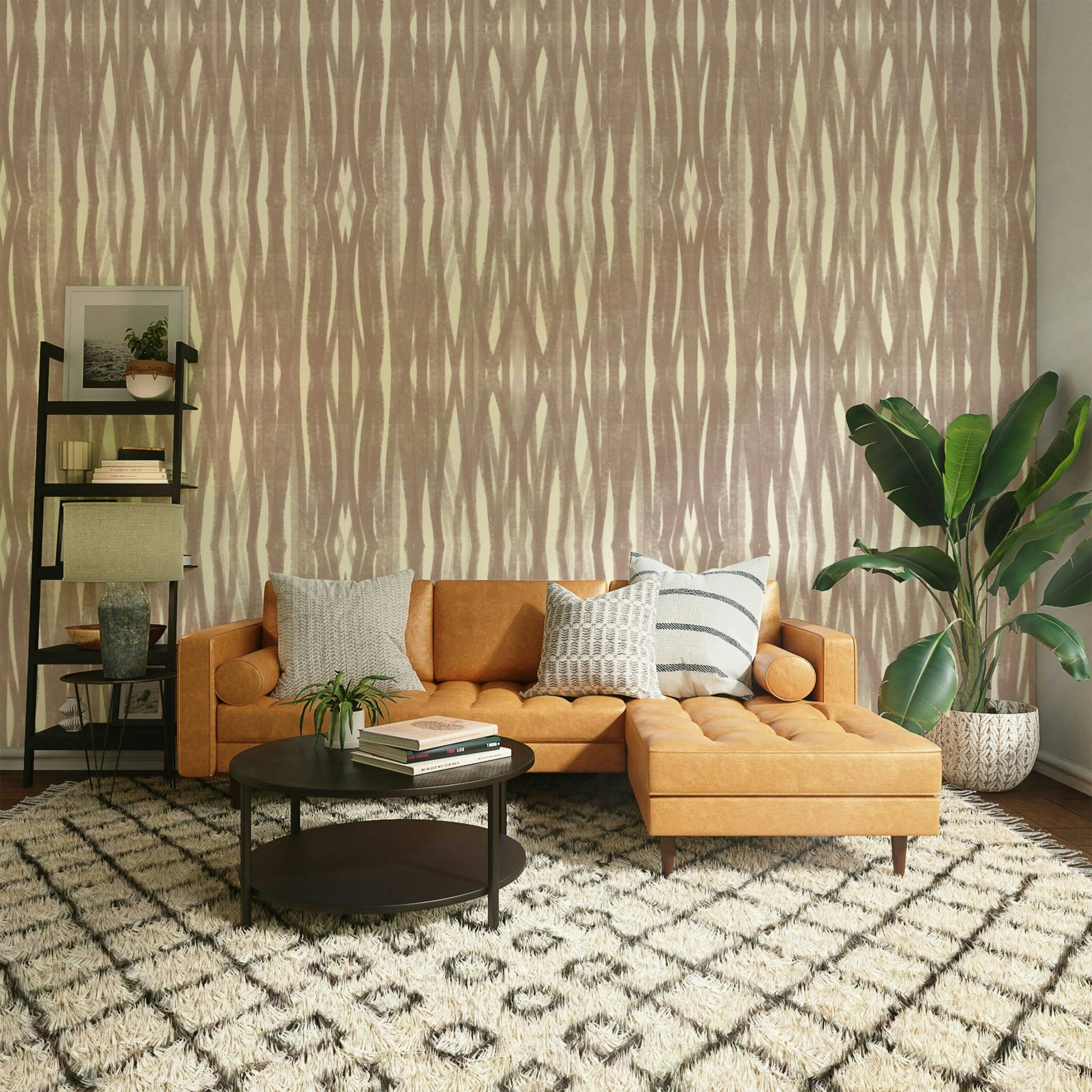 Symmetrical Strokes wallpaper for minimalist spaces

