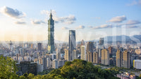 Sunset Taipei cityscape Taipei Skyline Serenity mural background.