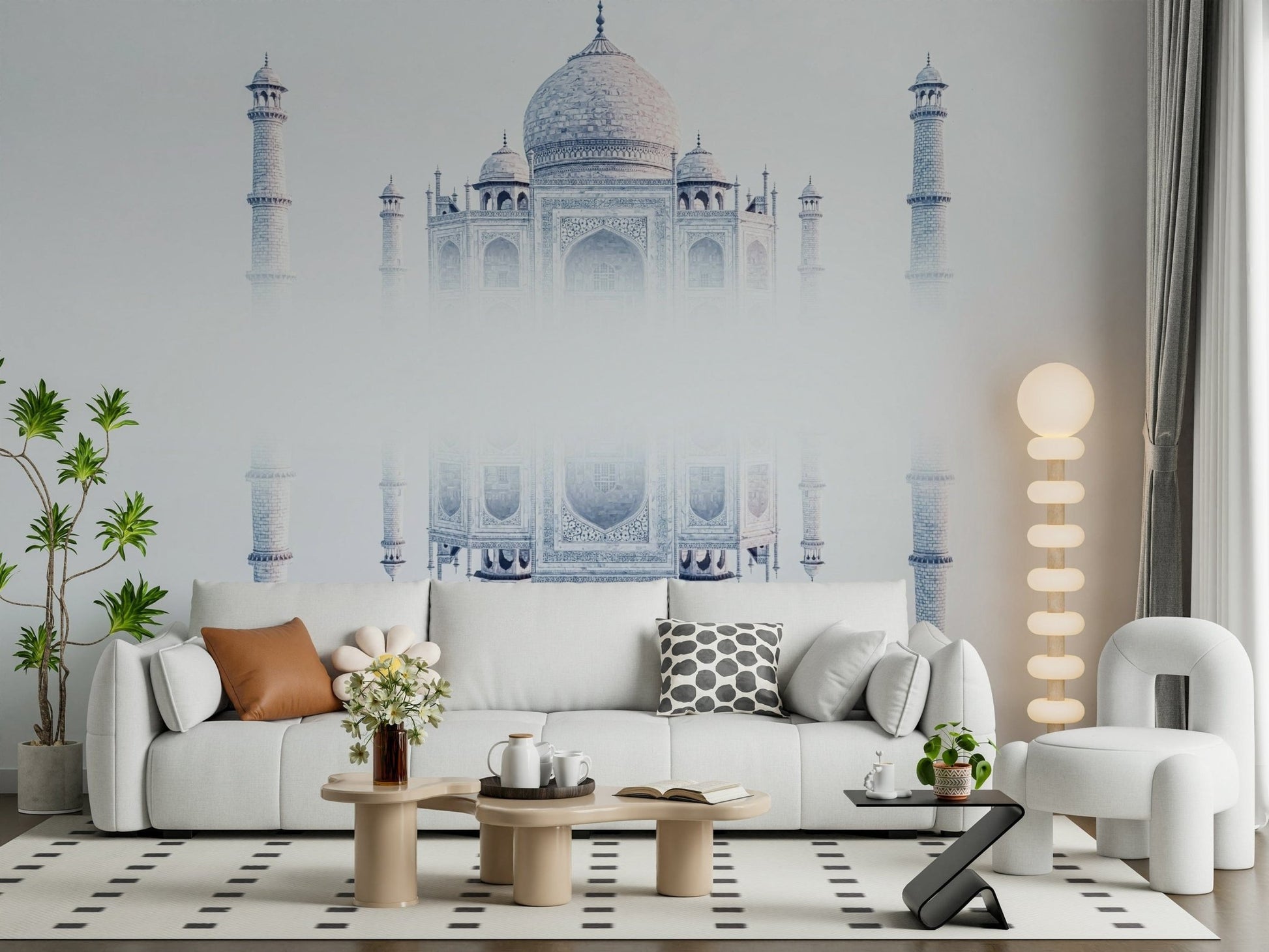 Monumental Taj Mahal Mirage wall paper majestic view.