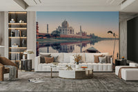 An artistic travel theme mural for home decor.

