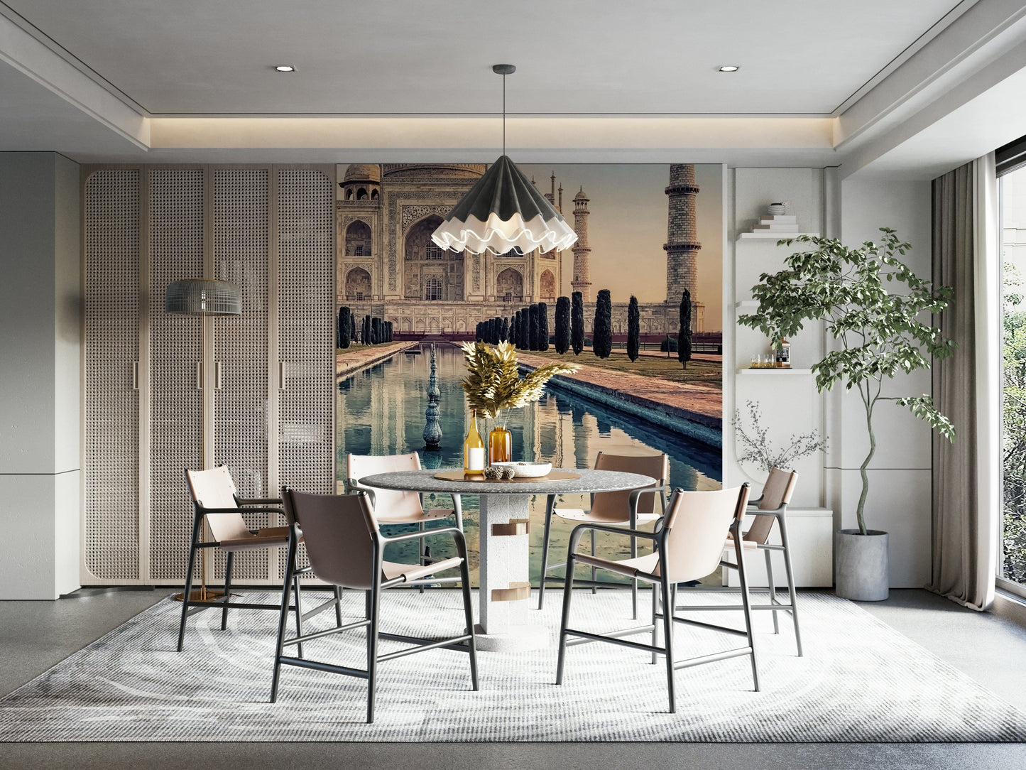 Taj Mahal : Une merveille réfléchissante Papier peint mural