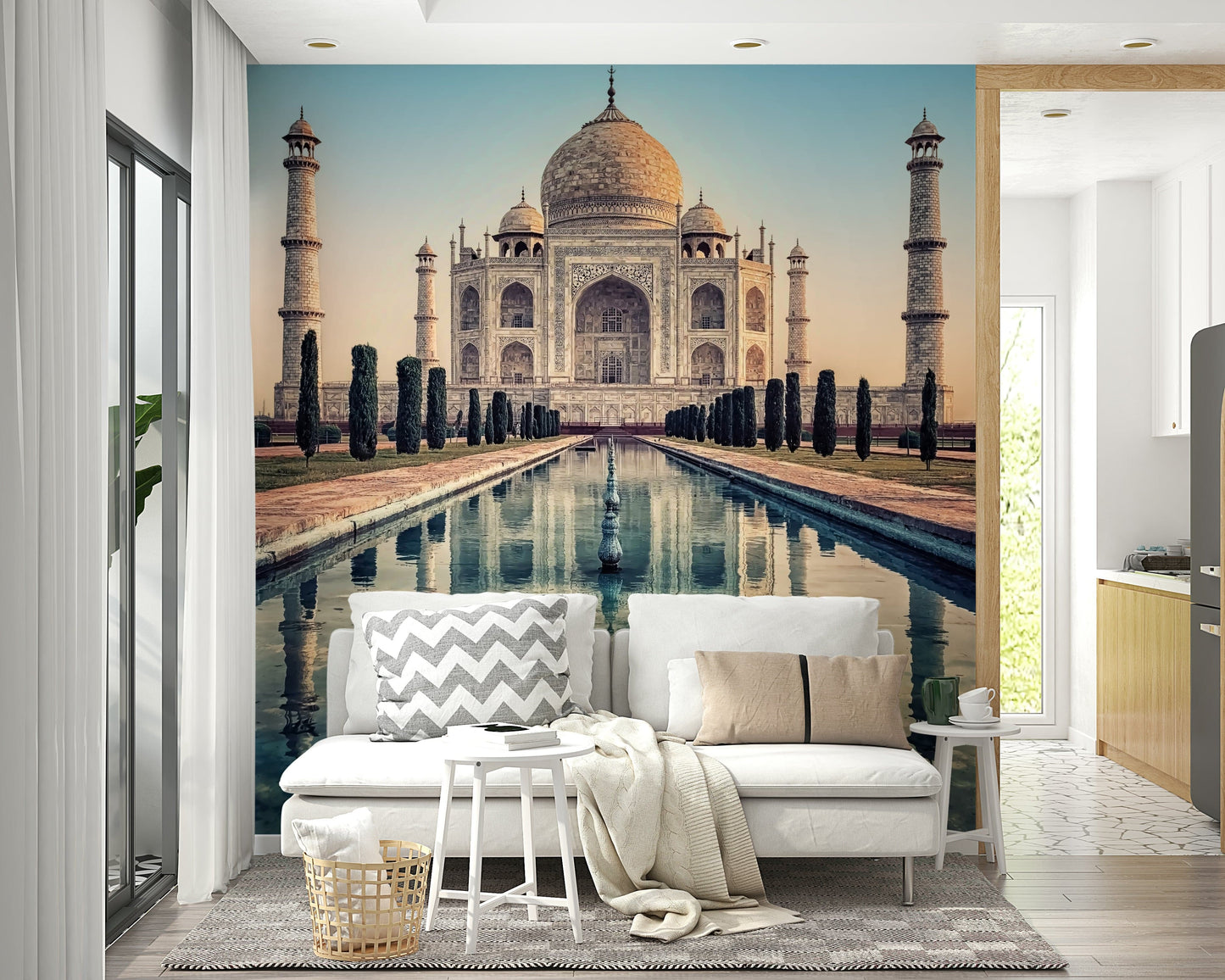 Taj Mahal : Une merveille réfléchissante Papier peint mural