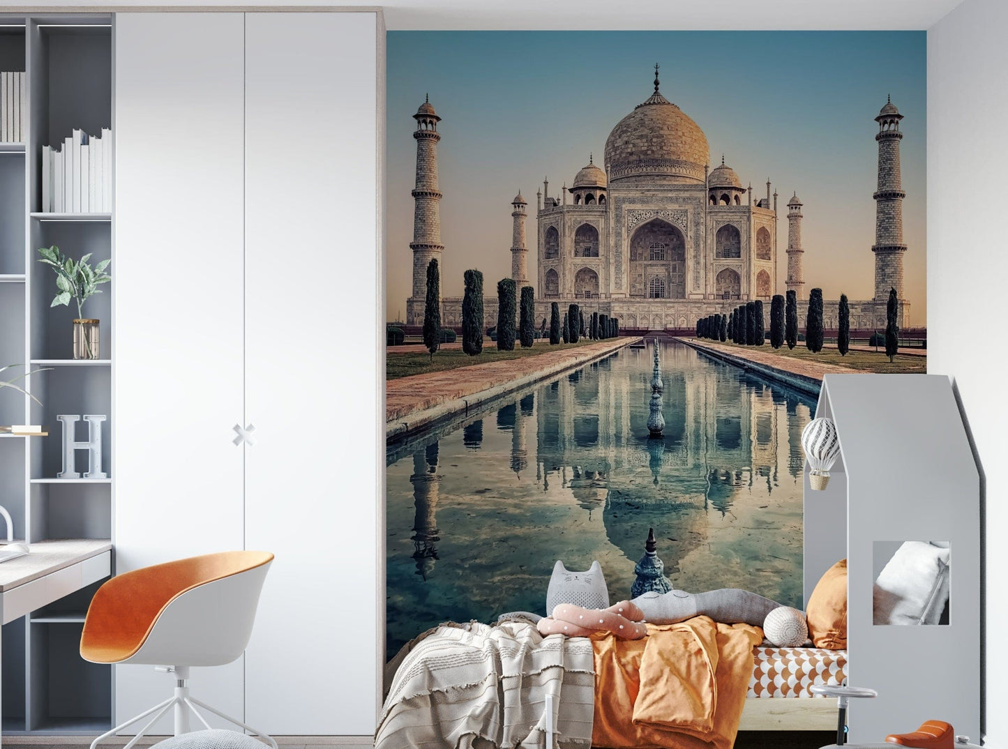 Taj Mahal : Une merveille réfléchissante Papier peint mural