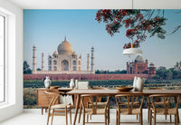 Taj Serenity wallpaper for walls showing white marble monument.